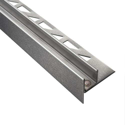Glashalter- Duschprofil, Keil- Gefälle-Profil begehbare Dusche H19 G13 Links 150cm gebürstet