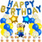 60 Stück Geburtstagsdeko Luftballons,Cute Kindergeburtstag Deko, Cartoon Luftballons Geburtstag Dekoration Set mit Banner für Kinder Jungen Mädchen,Happy Birthday Deko Tortendeko Geburtstag Party Set