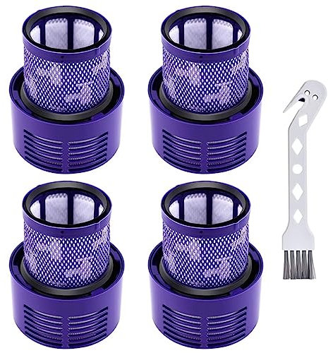 Filtro per Dyson V10 SV12, 4Pezzi Lavabile di Ricambio Filtro per Dyson V10 Cyclone, V10 Absolute, V10 Animal, V10 Total Clean, V10 Motorhead, SV12 Aspirapolvere Ricambi # DY-969082-01