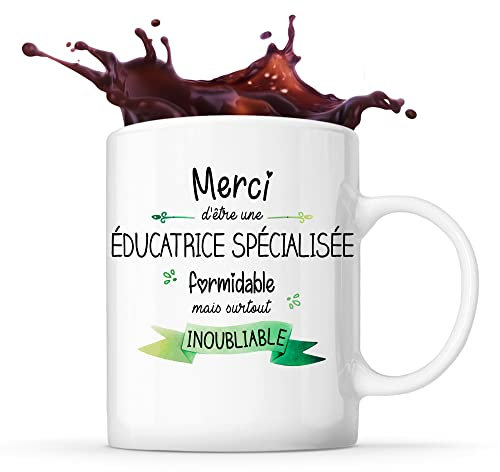 Planetee Tasse Éducatrice spécialisée Inoubliable Femme | Idée Cadeau Collègue Travail Retraite