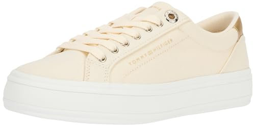 Tommy Hilfiger Baskets Vulcanisées Femme Chaussures, Blanc (Calico), 40