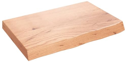 vidaXL Wandregal Hellbraun 60x40x(2-6) cm Massivholz Eiche Behandelt
