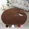 HomebyHome Kurzflor Teppich Wohnzimmer 120 cm Rund Braun - Waschbarer Teppich für Schlafzimmer, Esszimmer und Ideal als Küchenteppich - Flauschiger Teppich Extra Weich, Einfarbig, rutschfest, Modern
