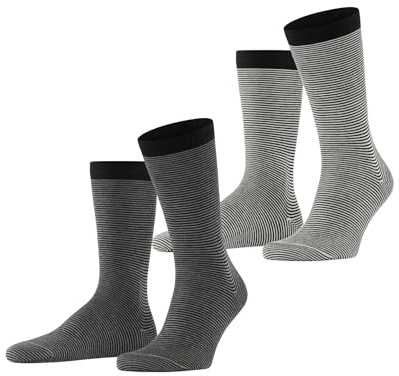 ESPRIT Herren Allover Stripe 2-Pack Socken Baumwolle atmungsaktiv