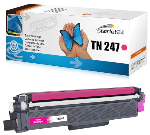 Starlet24 1x TN247 Magenta Toner Kompatibel für Brother TN-247 TN-243 Magenta Toner für Brother MFC-L3710CW MFC-L3730CDN Toner MFC-L3750CDW MFC-L3770CDW DCP-L3550CDW DCP-L3510CDW HL-L3230CDW