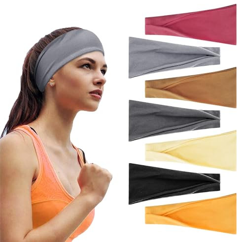7 Stück Sport-Stirnbänder Für Damen, Dünne Haarbänder Für Damen, Sommer-Stirnbänder Für Damen, Fitness-Yoga-Haar-Accessoires, Elastische Haarbänder