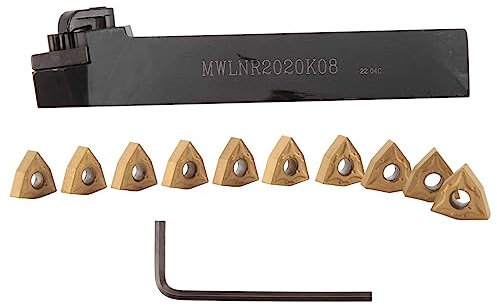 Geieold Set Di Portautensili per Tornitura Da 20 Mm Mwlnr2020K08 + 10 Wnmg0804 Inserti In Metallo Duro