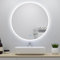 Acezanble Miroir Salle de Bain Rond 120cm avec Antibuée, Facile à Installer, avec des Boutons Tactiles Intelligents