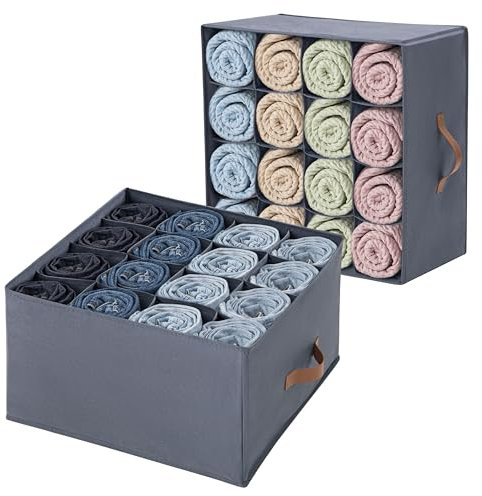 AINIYNM Kleiderschrank Schrank Organizer Ordnungssystem 16 Zellen Schubladen Organizer Kleidung aus Vliesstoff kleideraufbewahrung Aufbewahrungsbox für Jeans, Hosen, Handtuch, Shirt, Pullover