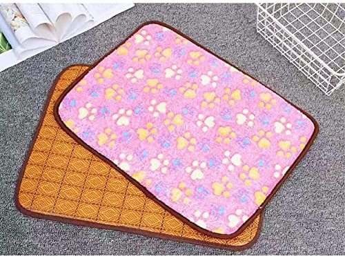 QTQHOME Etagenbett für kleine/mittelgroße Haustiere, doppellagiger Holzrahmen mit Treppe und erhöhter Sitzstange, perfekt für kleine/mittelgroße Hunde und Katzen (rosa Matte)