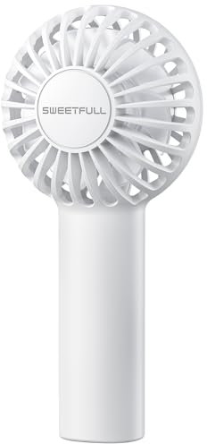 SWEETFULL Handheld Fan, Mini Portable Rechargeable, 3 Speeds Personal Small Hand Held Fan for Travel, Makeup, Eyelash, Kids, Girls, Women, USB, Cute
