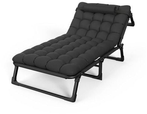 XYXHEII Liegestuhl Klappstuhl, Sonnenliege Liegestuhl Klappbar, Tragbare Gartenliege Verstellbarer, Tragbare Home Lounge Stuhl, Für Balkon, Terrasse (B)