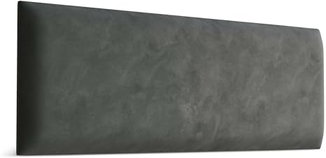 Muralo Wandkissen Gepolstert, Magic Velvet, Wandpolster - 90x30 cm, Graphit | Wandpaneel, ideal als Bettkopfteil oder Lendenkissen - für Schlafzimmer und Wohnzimmer, einfache Anbringung mit Montagekleber