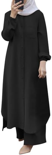 OUMSHBI Abaya Muslim Damen Dubai 2024 Muslimische Kleider Damen Mit Kopftuch Türkisch Muslimische Lang Kleider Set Muslim Kleidung Frau Gebetskleidung für Frauen Weiß Muslimische Kleider Damen