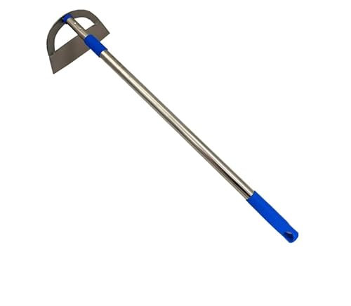 FINPAN Zappa per piante con manico in legno di frassino forgiato resistente (zappa cava con altezza lunga)