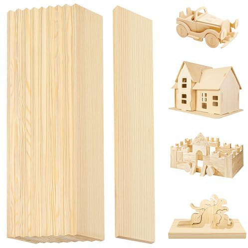 DOITEM 9 Stück 30 cm Kiefer Holz Rechteckige Platte fit für Handwerk Malerei Modellierung Laubsägearbeiten Graviert Home Decor (30CM)