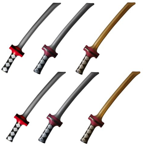 MUYAPAY Aufblasbare Schwerter, Ninja Inflatable Katana Sword, Piratenschwert Spielzeug, Piratenschwert, Aufgeblasenes Messer, Aufblasbares Spielzeug Kinder Waffen Piratenpartyzubehör (6 Stück)