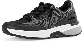 Gabor Damen Low-Top Sneaker, Frauen Halbschuhe,Turnschuhe,Laufschuhe,schnürschuhe,schnürer,Business,Freizeit,Sportschuhe,schwarz,39 EU / 6 UK