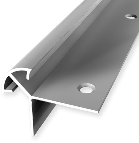 Treppenkantenprofil 40 x 50 x 2500 mm Winkelprofil Aluminium Glatt Versenkt Gebohrt Silber Einfasshöhe 15 mm Küberit