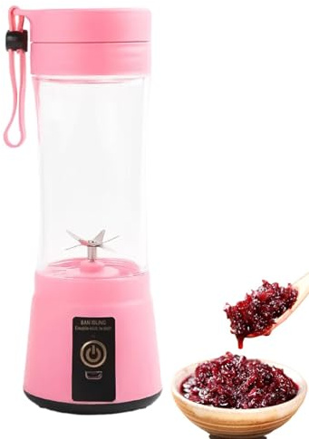 Miini - Licuadora portátil de de licuado, 400 ml, vaso pequeño de exprimidor de frutas eléctrico, exprimidor de limpieza automática con cordón mezclador a prueba de fugas, taza de licuadora Miini