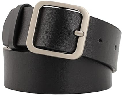 DEARMAMY Gürtel Damen Ledergürtel Lässiger Gürtel Quadratische Schnalle Voll Verstellbar Modeaccessoire Für Damen