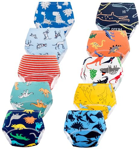 JackLoveBriefs Baby Potty Training Pants Boys Girls Training Underwear Reusable (10 Packs, M, Multicolor)