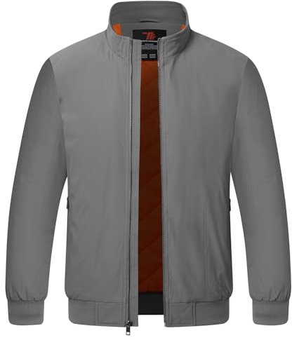 YSENTO Mens Bomber Jackets Winter Casual Windbreakers Jacket Windproof Lined Warm Baseball Coat Outwear(Dark Grey,L)