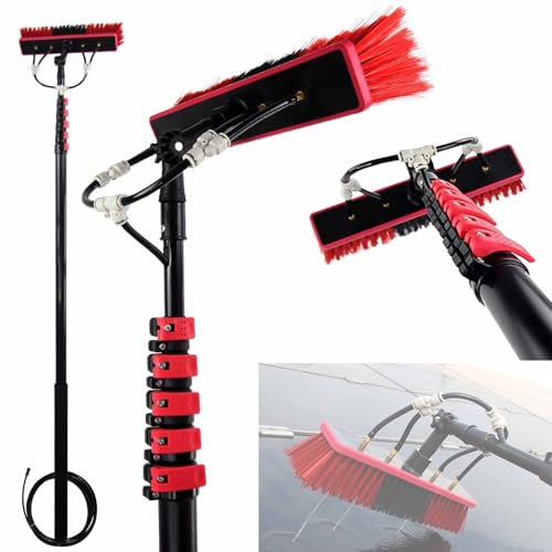 DKPLOE Kit de Limpieza de Paneles Solares, Limpieza Placas Fotovoltaicas, Adecuado para Limpiar Techos de invernaderos, Paneles Fotovoltaicos, Ventanas(3.6m)