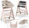 hauck Seggiolone Beta+ Newborn Set - Seggiolone Evolutivo in Legno, con Sdraietta Neonati 2in1 (Dondolo Neonati), Cuscino Seduta, Vassoio - Whitewashed | Winnie The Pooh