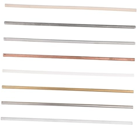 CLISPEED 8pcs Heat Conduction Experiment Rods Kit Including Copper, Iron, Aluminum, Plastic, Ceramic, and Wood Round Rods for Teaching Thermal Absorption and Diy Craft Making