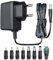 Adaptateur d'alimentation 6 V 1 A 1,8 m, Adaptateur de Commutation CA CC (entrée 100-240 V, Sortie 6 V 1 A), Prise de transformateur à Montage Mural avec 8 Prises interchangeables, homologué CE