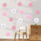 Lot de 6 feuilles de stickers muraux motif marguerites bohème pour chambre d'enfant, chambre à coucher, salle de classe (rose blanc)