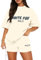 Womens Tracksuit Sets Summer 2 Piece Outfits Causal Oversized Loose T-shirt & Shorts, Short Sleeve Pullover Sweatshirt & Sweatpants Jogger Plain Sets Loungewear Sets Gym Activewear(A03 Beige,M)