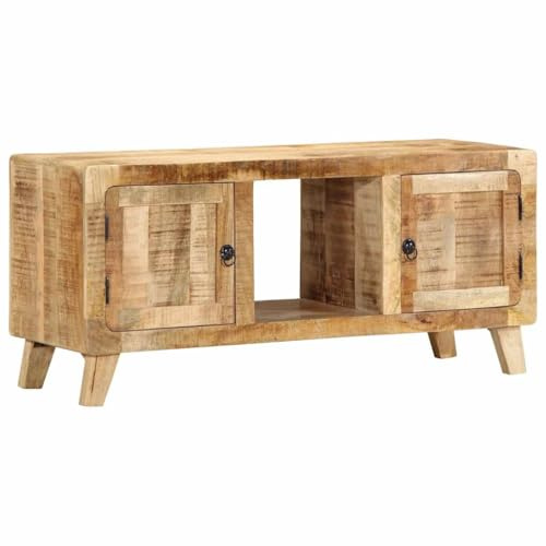 LLEZKBR Cabinets & Storage-Media Storage Cabinets & Racks-TV Cabinet 105x46x32 cm Solid Wood Rough Mango