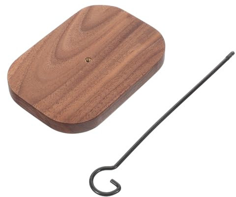 MOTHNUR Outdoor Wandhaken für Windspiele und Pflanzen Selbstklebende Halterung Walnussholz Bohrfreies Design Vielseitig Einsetzbar für Garten und Außenbereiche