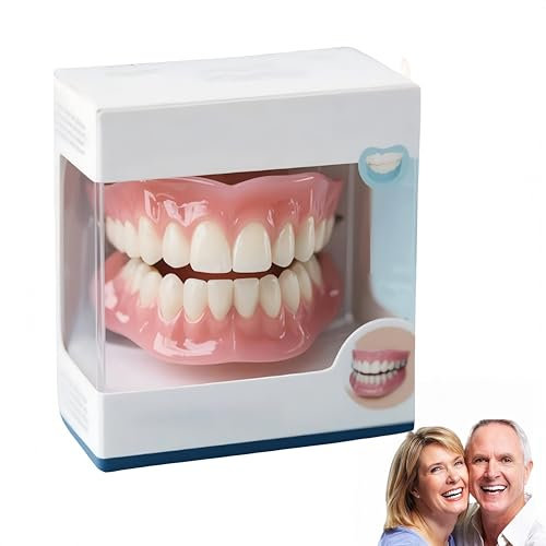 Prothèses dentaires complètes, prothèses dentaires de rebasage en silicone avancé, facettes dentaires à clipser, confortables, antidérapantes, confort et beauté pour hommes et femmes (1Pièce)
