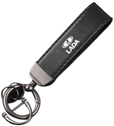 ztpato Auto Leder Schlüsselanhänger,Für Lada Niva Vesta Samara Granta Kalina Largus Priora Xra Xray Auto Geschenke Schlüsselring Zubehör, Schlüsselanhänger, Leather Autoschlüsselbund,Black