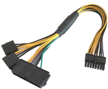 Zeizafa ATX24Pin to 16Pin Conversion Cable for PC Motherboards Power Cord 30cm/11.81inch Long Wire Copper Wiring Adapter