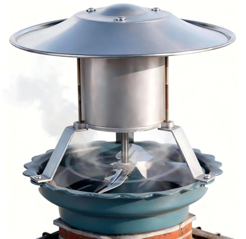 Mocoli 120W Rauchabzug Ventilator, Große Kaminventilator Abgas 17,5-24cm Rauchabsaugung Fan Kamin Ventilator Fireplace mit 4 Fächerblätter Geräuscharmer Rauchmaschine Rauchsauger