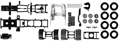 herpa 082433 - Zugmaschinen-Fahrgestell Scania R Vorlauf 3-Achs, Inhalt 2 Stück, Schwarz