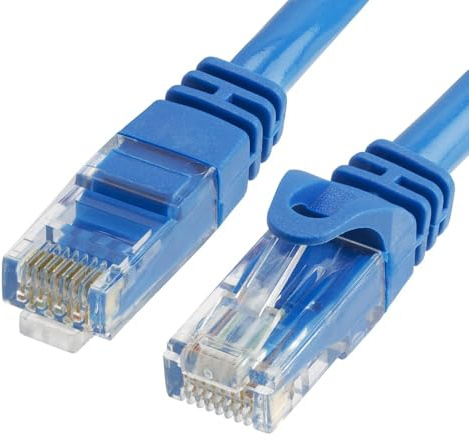 Cmple - Cat 6 Ethernet Cable 100 ft, Cat6 Patch Cables 10Gbps LAN Cable, 550MHz Network Cable, RJ45 Connectors, Compatible with Gaming Computer, Laptop, Modem, Router, HDTV, Gaming Console - Blue