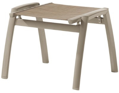 Sieger 301/C-N Hocker Catena, Gestell champagner, Textilux mocca mit Teakholzapplikationen