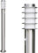 HOFSTEIN Außenleuchte Tunes mit Bewegungsmelder, moderne Sockelleuchte aus Edelstahl und Kunststoff-Scheiben, Wegeleuchte 110 cm, Gartenlampe mit E27-Fassung, Gartenbeleuchtung IP44, ohne Leuchtmittel