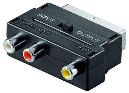 Wentronic - Cable euroconector con interruptor (3 conectores hembra RCA)
