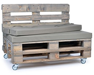 Palettenkissen, Gartenmöbel Auflagen, Sitzbankauflage, Matratzenauflagen auch m. Rückenlehne bzw. Dekokissen in Nylon, taupe, wasserabweisend und strapazierfähig