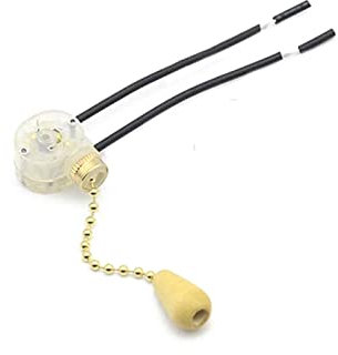 wode New Universal Ceiling Fan Wall Light Replacement Pull Chain Cord Switch Control Pull Cord Switch (Gold)
