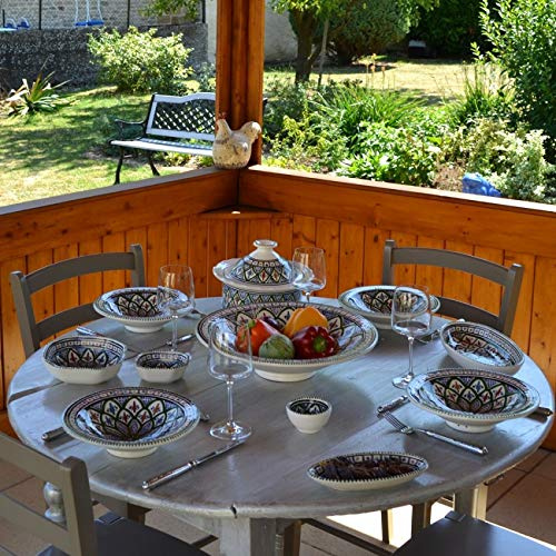Service à couscous assiettes Tebsis Bakir vert - 12 pers