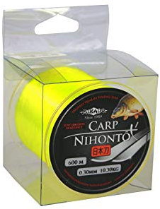Filo da pesca monofilo giallo NIHONTO CARP Fluo molto liscio, lunghezza 600 m, disponibile da Ø 0,23 fino a 0,40 mm (diametro 0,30 mm/portata 10,30 kg)