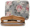 KAYOND Gray Rose Pattern Water-resistant 12.5 inch 13 inch Canvas laptop sleeve for 13.3 inch laptop, macbook air 13, macbook pro 13/14, ipad Pro 12.9 (13-13.3 Inch, Gray Rose)