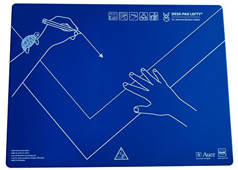 KUM AZ906.01.19 - Schreibunterlage, Schreibtisch-Auflage Desk Pad Lefty, Linkshänder, Kunststoff, 53 x 40 cm, blau, 1 Stück